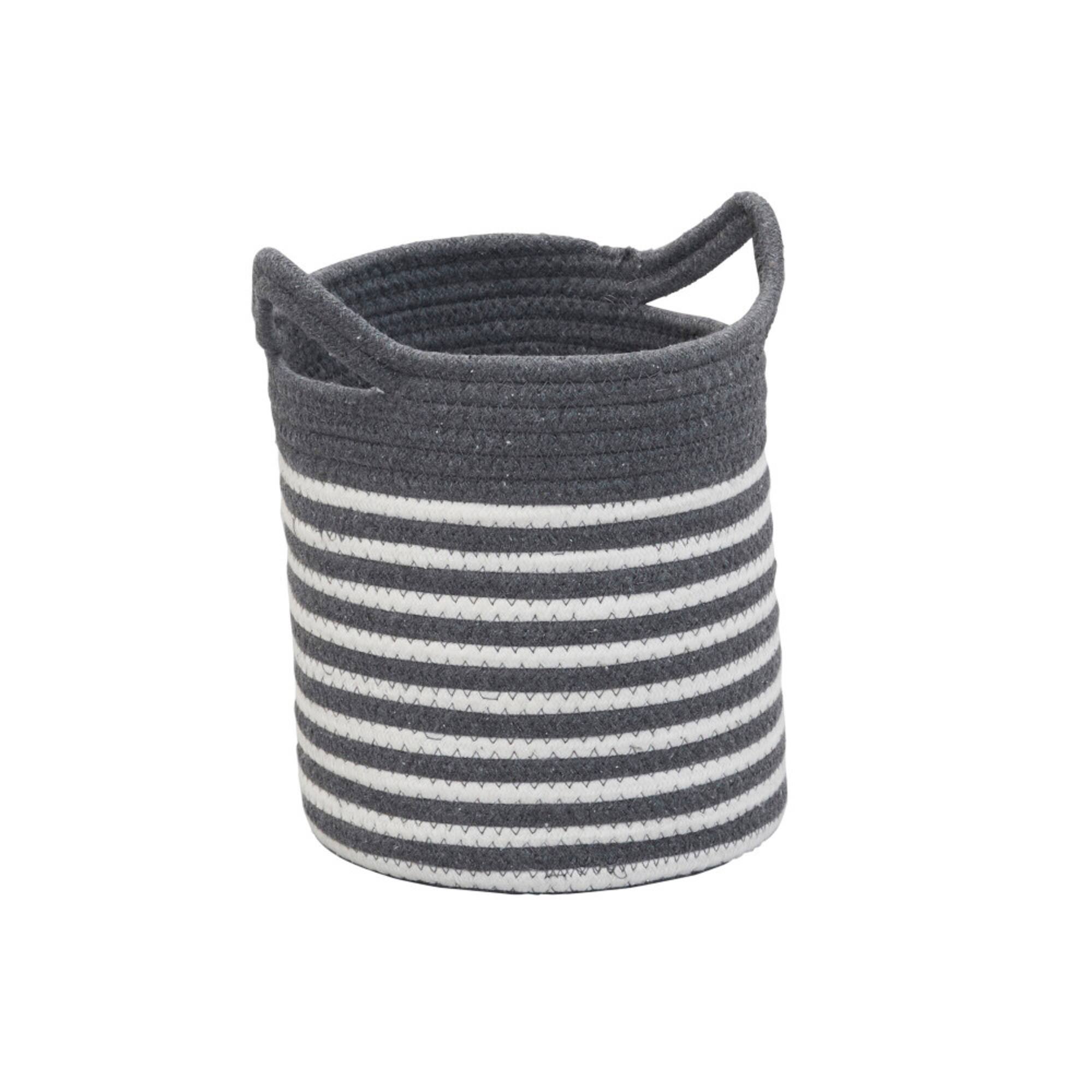 Household Essentials Gray & White Striped Cotton Basket Set